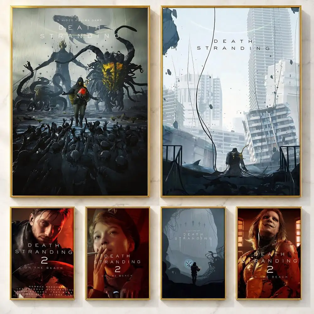 Certified Game D-Death StrandingS 2 Poster Self-adhesive Art Poster Decoracion Painting Wall Art White Kraft Paper Home Decor