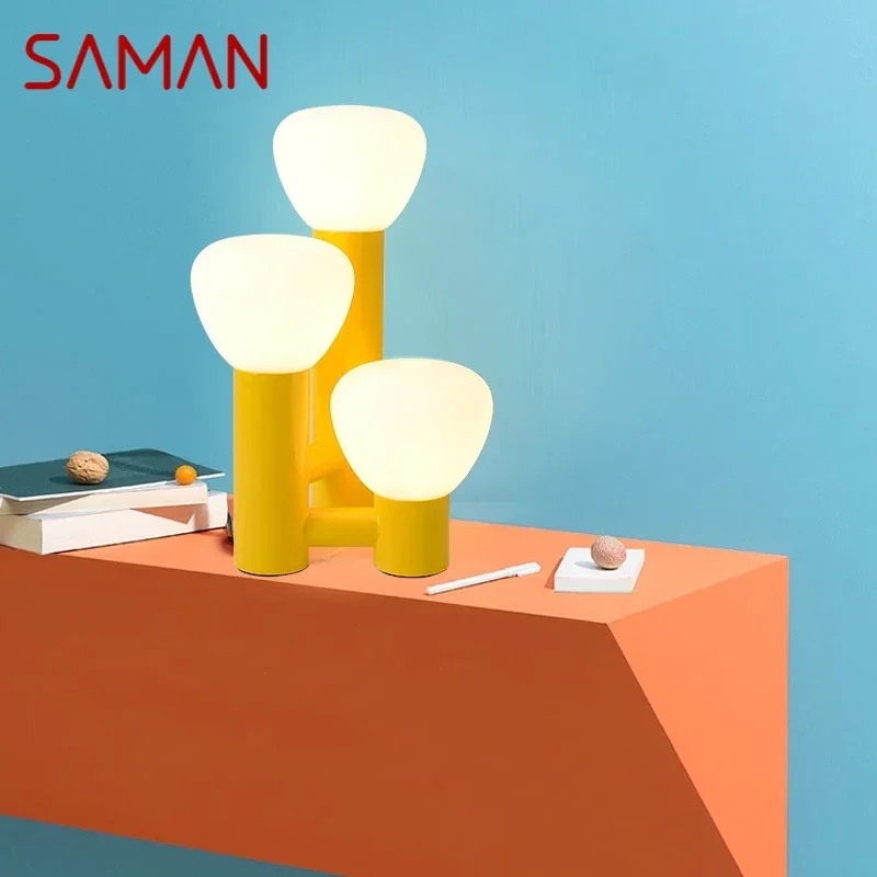 SAMAN ContemporaryTable Lamp Personalized Creativity Children's room Living Room Bedroom Study Villa Hotel LED Desk Light