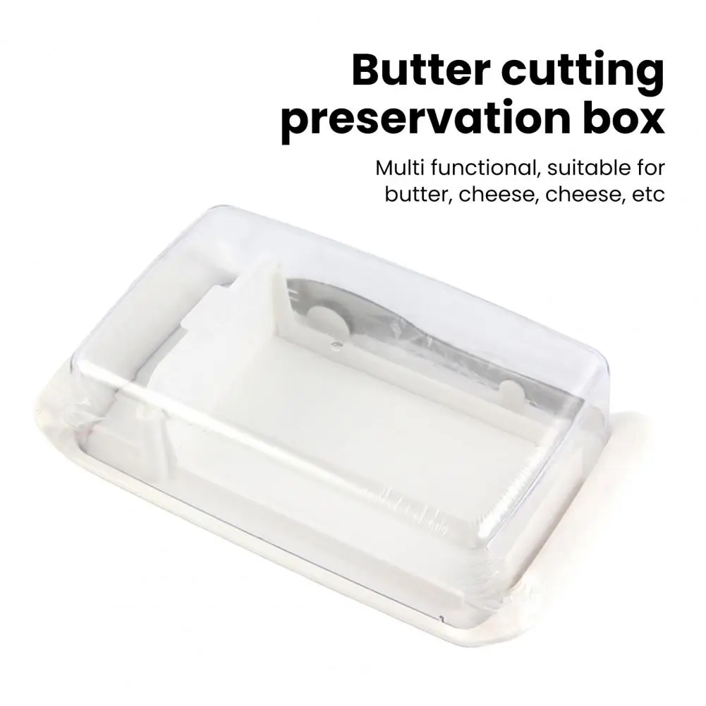 Counter Top Butter Slicer Cheese Slicer with Storage Box Kitchen Butter Storage Set with Transparent Lid Spork for Refrigerated