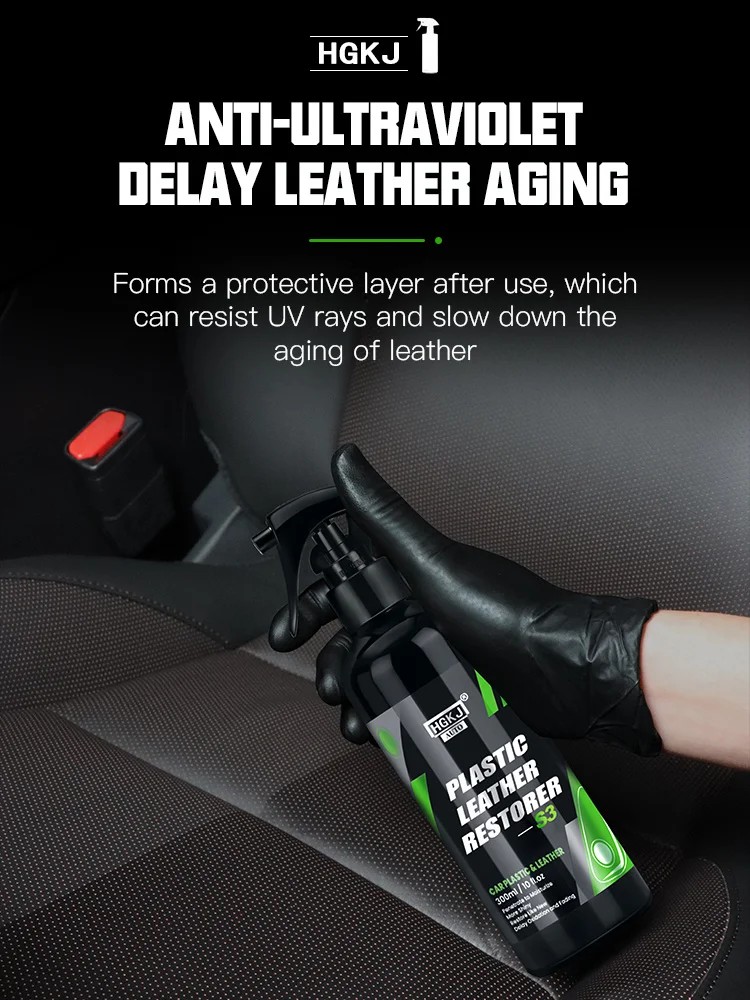 Interior Detailer Hgkj S3 Plastic Leather Restorer Quick Coat For Car Interior Refurbish Seat Leather Renovator Conditioner