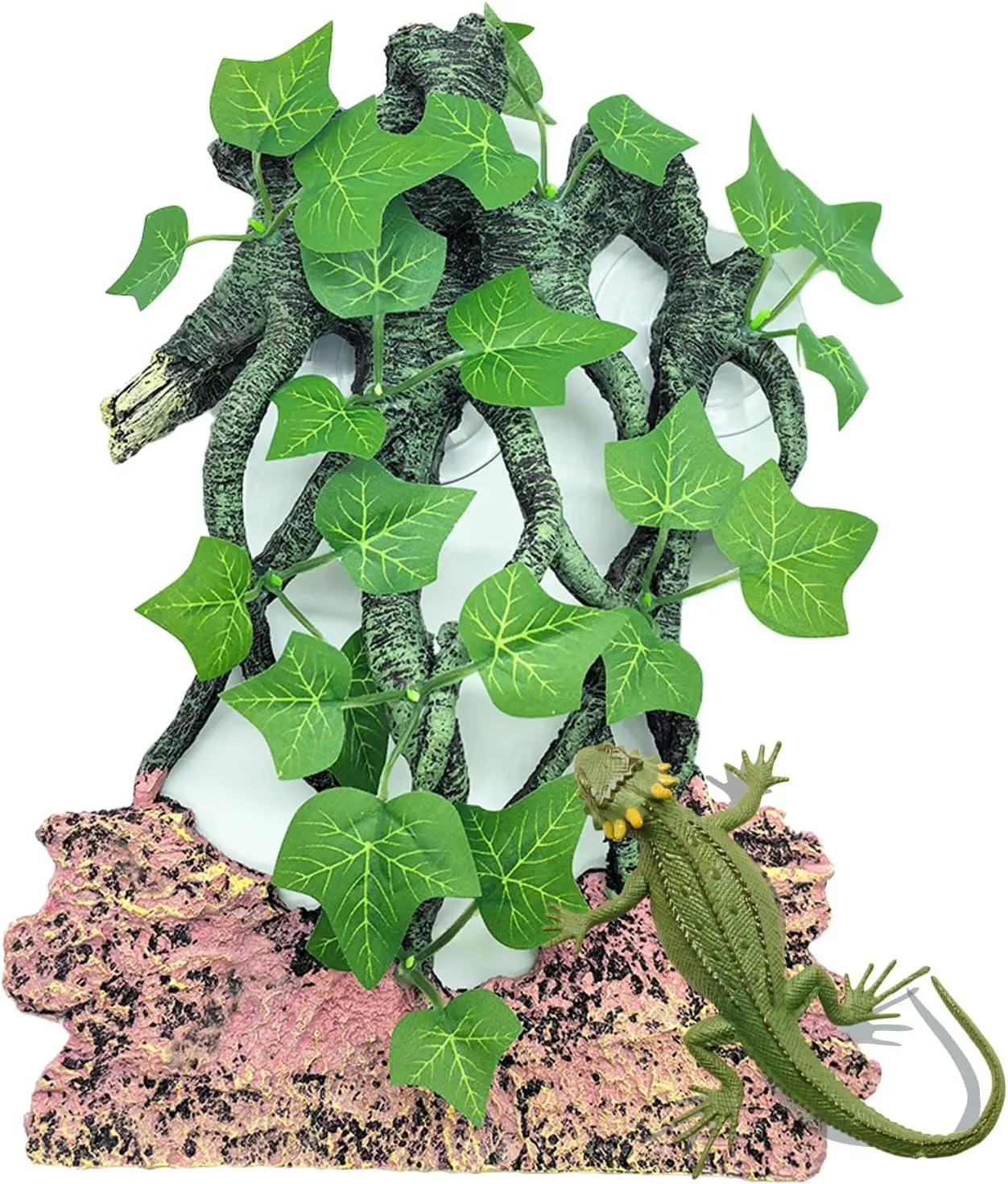 

Reptile Climbing Branch,Crested Gecko Climb Corner Branch with Suction Cup,Bearded Dragon Resin Tree Reptile Tank Rainforest