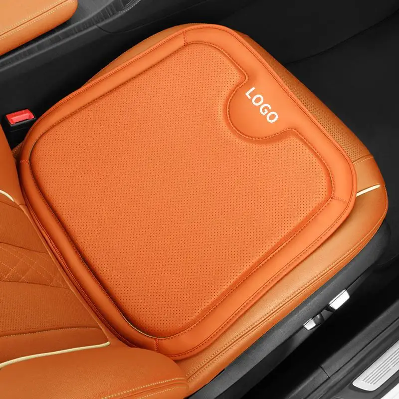 Car Seat Cushion Allseason Universal Napa Leather Driver Front Seat Protector Cover Summer Breathable Seat Cushion For Tesla BMW