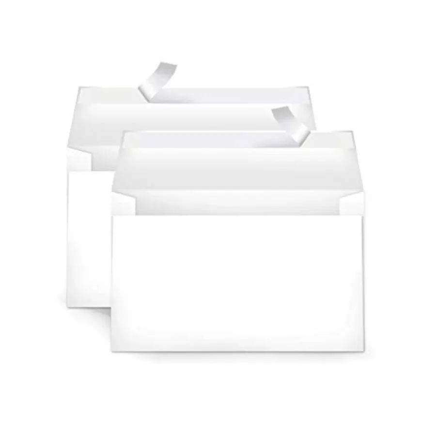 

A9 Blank Invitation Mailing Envelopes, Peel and Seal, No Licking, 5-3/4 x 8-3/4 Inches, White, Pack of 100