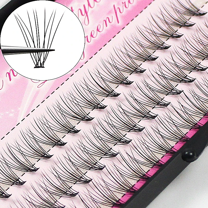 10D Mink Grafting Lashes1 Box/60 Bundles Russia Natural C Curl False Eyelashes Individual Cluster Eyelash Makeup hurtowo