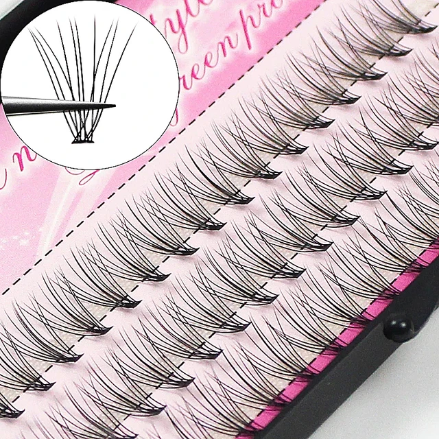10D Mink Grafting Lashes1 Box/60 Bundles Russia Natural C Curl False Eyelashes Individual Cluster Eyelash Makeup hurtowo
