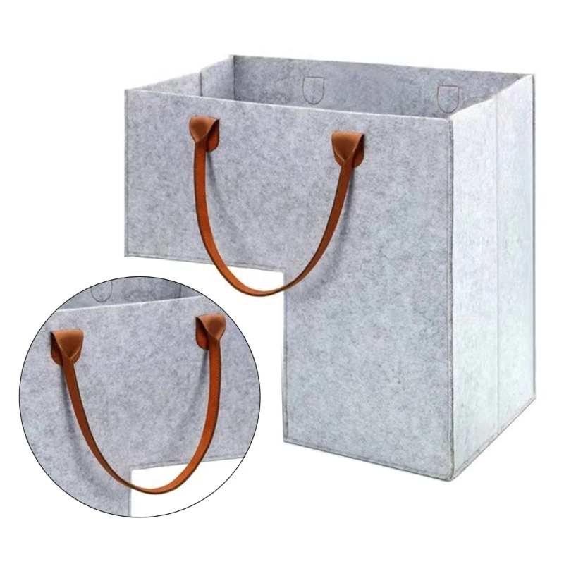 Cầu Thang Đựng Đồ Nỉ Giỏ Có Tay Cầm Cầu Thang Quần Áo Nhà Tổ Chức Thả Con Tàu