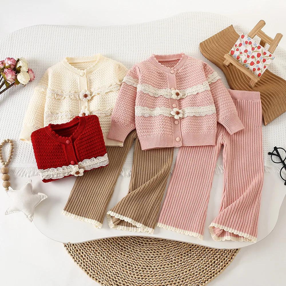 

Шерстяной свитер с цветочным принтом и воротником с рюшами, принцесса для ранних девочек, детская осенняя одежда в цветочном деревенском стиле на открытом воздухе, детская одежда 90-130 см