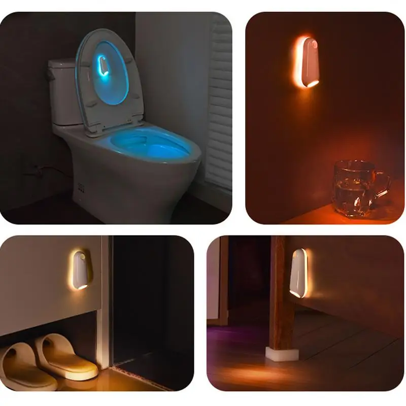 Toilet Bowl Night Light 8 Light Modes Color Changing LED Toilet Bowl Light Rechargeable Toilet Bowl Light Colors Changing