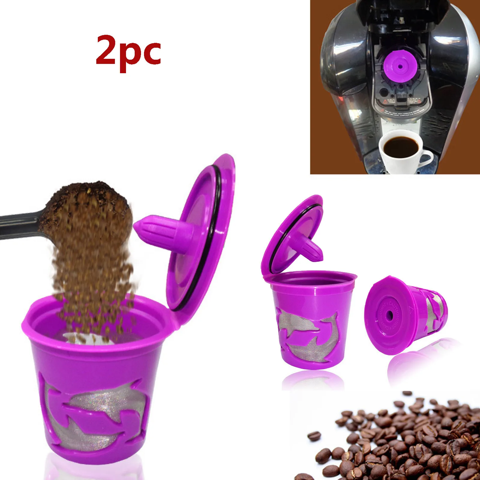Coffee Machine Filter Capsule Dolphin Cup Reusable Coffee Pod Trending Refillable 2pcs Filter Bestseller Friendly Eco Capsule T1