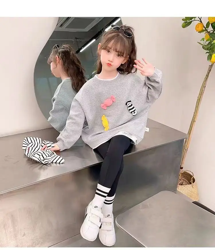 Koreanische Version Kleidung Baby Mädchen Langarm Kinder Neue Frühherbst-Sweatshirts Niedliche Bedruckte Pullover Kinder Freizeitkleidung – Detail 13