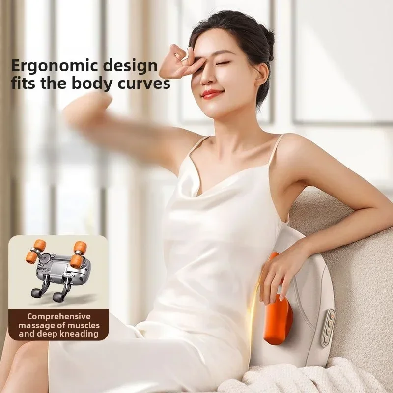 

Электрическая массажная подушка трапециевидной формы, беспроводной автомобильный и домашний массажер с подогревом талии, шеи, ног, шейного шиацу, разминание