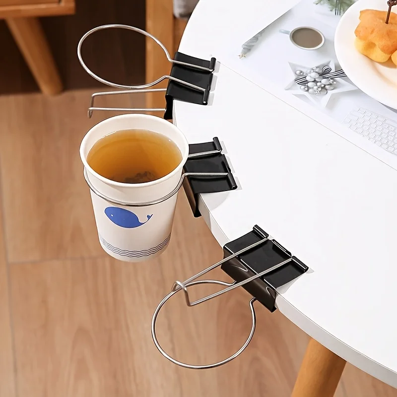 1pc Clamp-style cup holder - Easy to install, wall-mounted cup and desktop beverage organizer