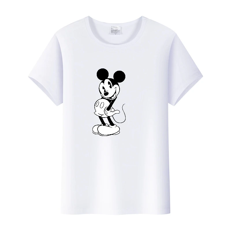 Vintage Disney Cartoon Mickey Mouse Tops Women Oversized T-shirts Blouses Mens Tees Summer Short Sleeve Tshirt 90S Clothing Gift