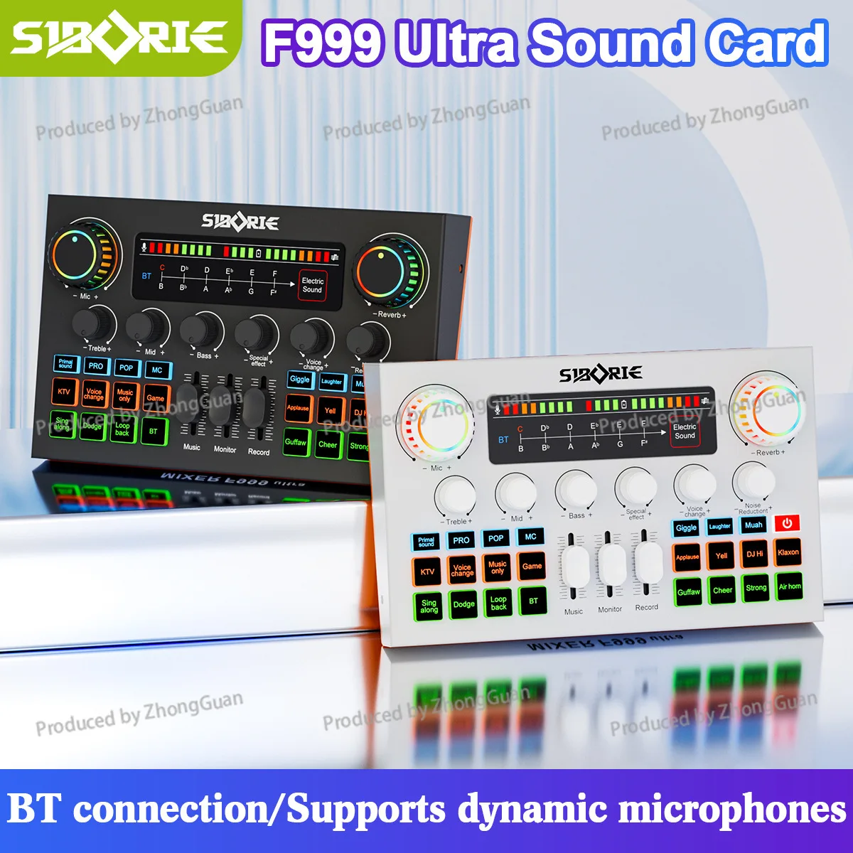 English Version Sound Card Mixer Karaoke Recording Accompaniment Independent Adjustment Game Live Sound Card