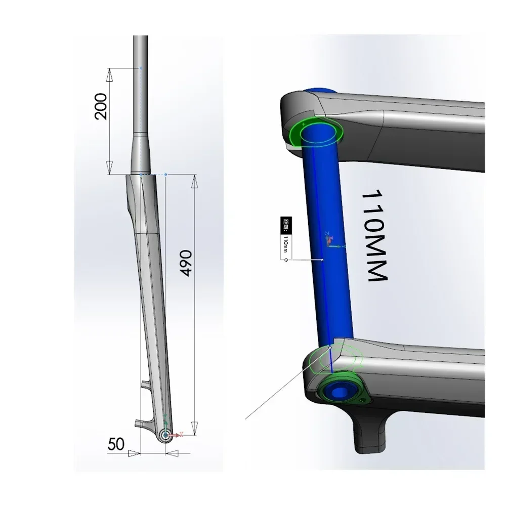 Kocevlo Bicycle accessories,29er Carbon Fiber Mountain Bike Fork,Boost Barrel Axle 15*110mm,Cross Country Disc Brake Inner Route