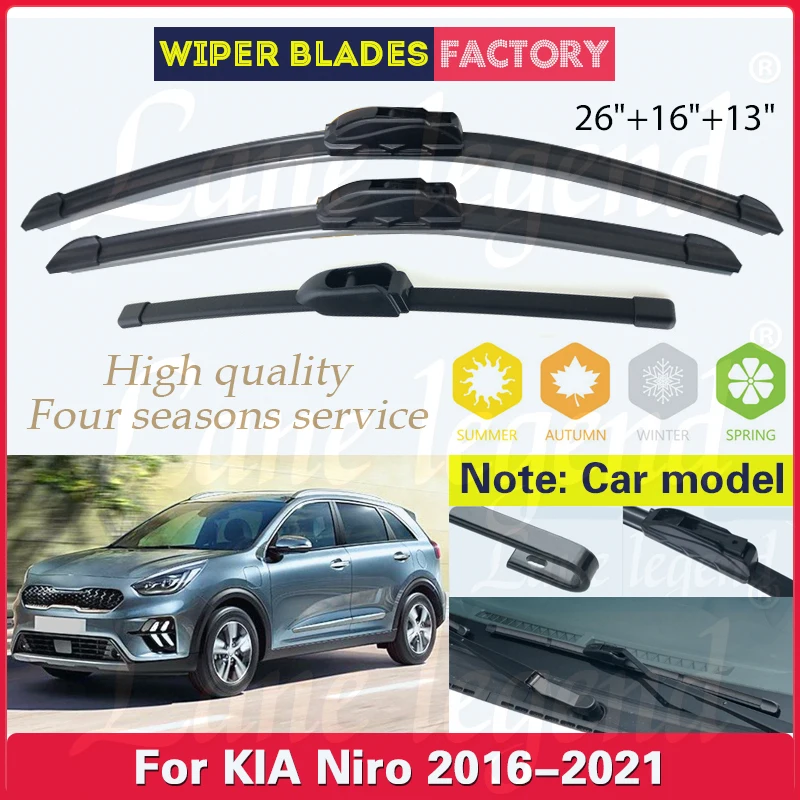 Car Wiper Blades For KIA Niro 2016-2021 Front Windshield Wiper Blades 2PCS Window Cleaning Car Accessories 2019 2020 26