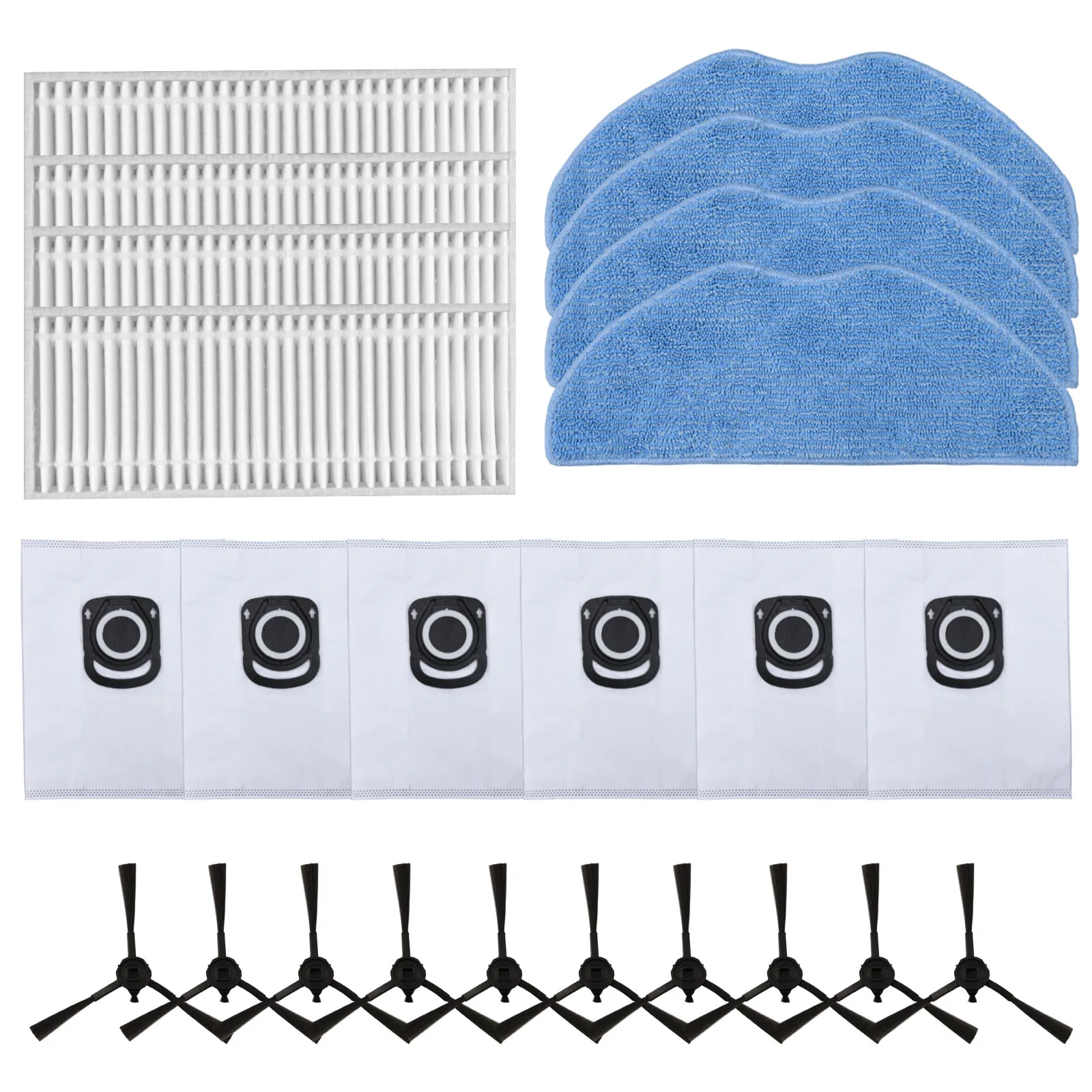 Side Brush Filter Mop Cloth Dust Bag Kit Replace For Tefal For X-Plorer Serie 75 S+ RG8597W Vacuum Cleaner Home Appliance Parts