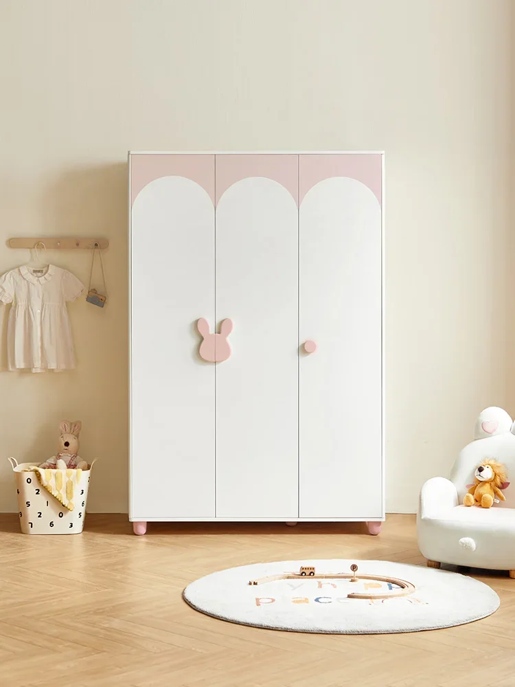 

Wardrobe Home Bedroom Small Wardrobe Solid Wood Clothes Cabinet Boys and Girls Storage Cabinet