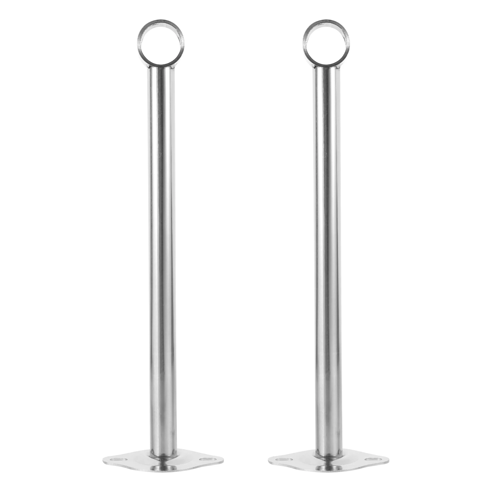 

2 Pcs Curtain Rod Silver Thickened Suspension Seat Stainless Steel Adjustable Closet Hanging