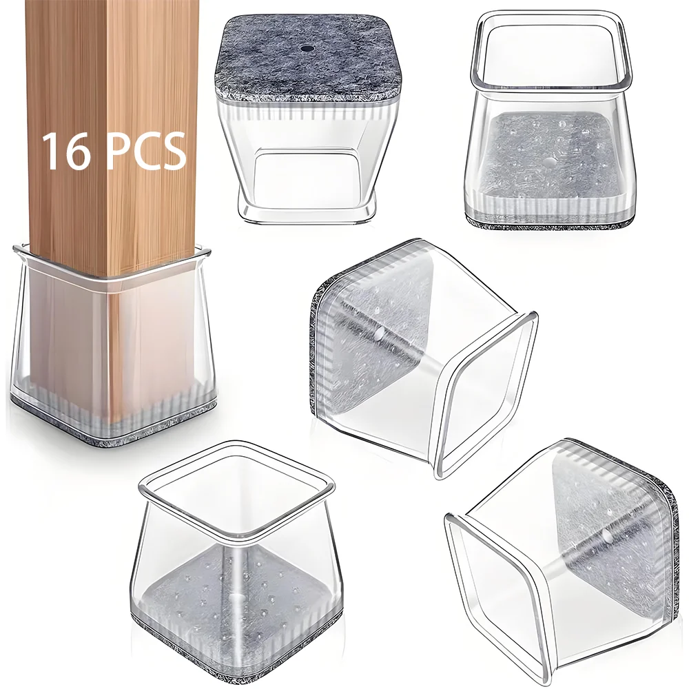 16 Square Silicone Chair Cover Thickening, Chair Mats, Wear-Resisting Felt Bottom, Mute Non-Slip, Joker All Kinds Of Furniture