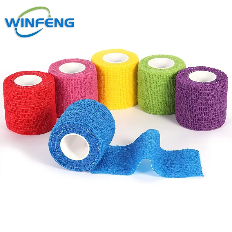 

First Aid Self Adhesive Cohesive Bandage Medical Health Care Treatment Gauze Elastic Tape Non-Woven Nail Finger Protection Wrap