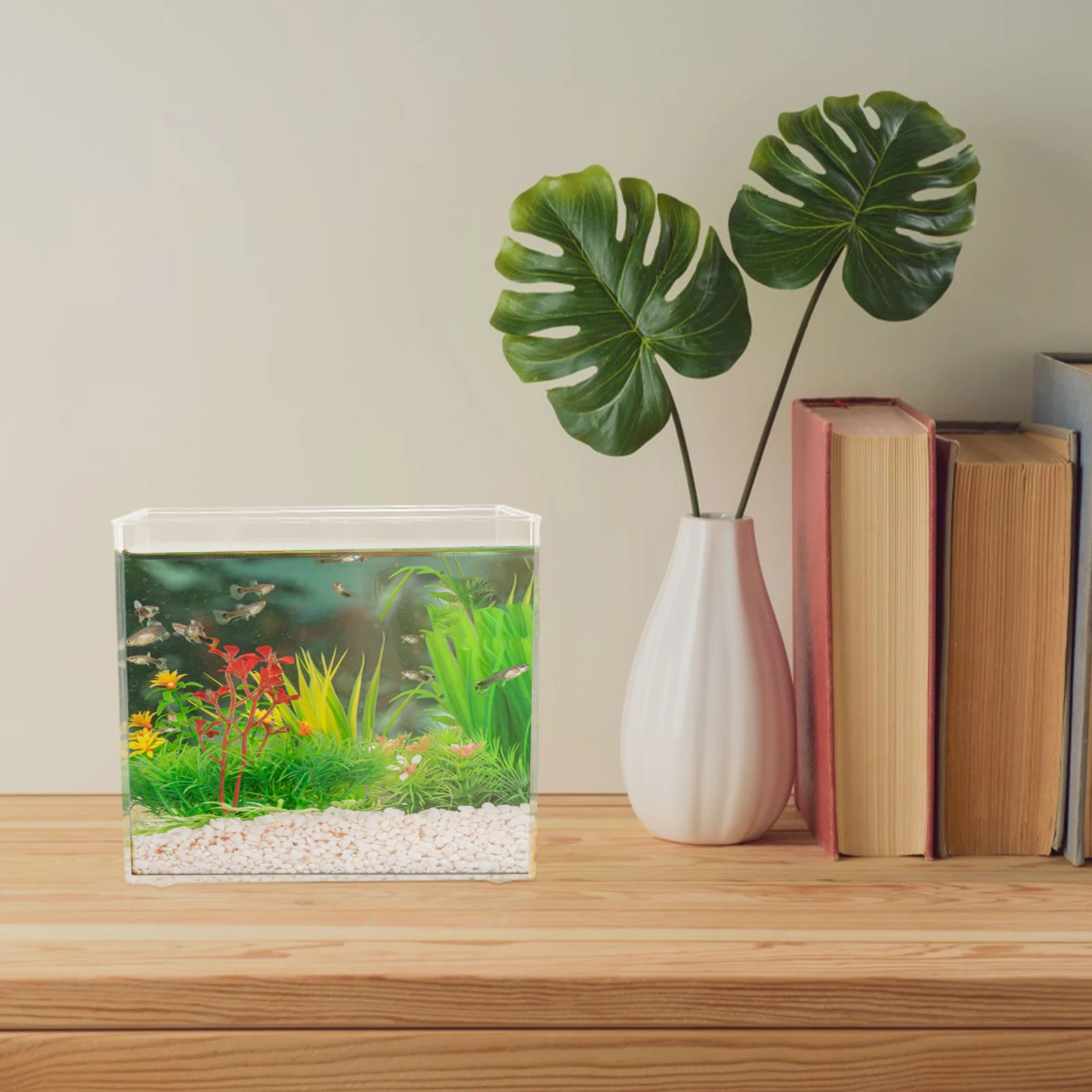 Transparent Goldfish Tank Desktop Fish Tank Square Aquarium Desktop Plastic Fish Tank fish bowl aquarium tank