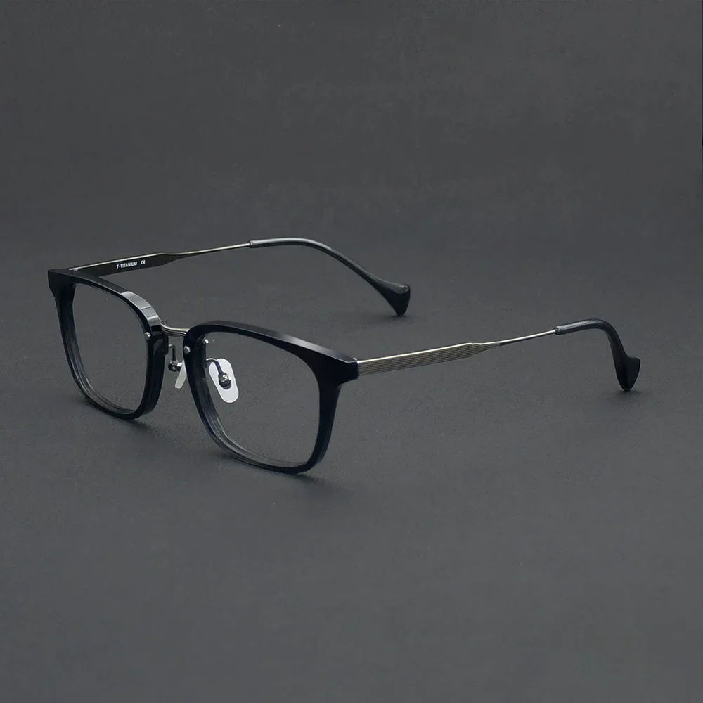 Retro square eyeglass frame for men, ultra light pure titanium eyeglass frame for women, can be paired with prescription glasses