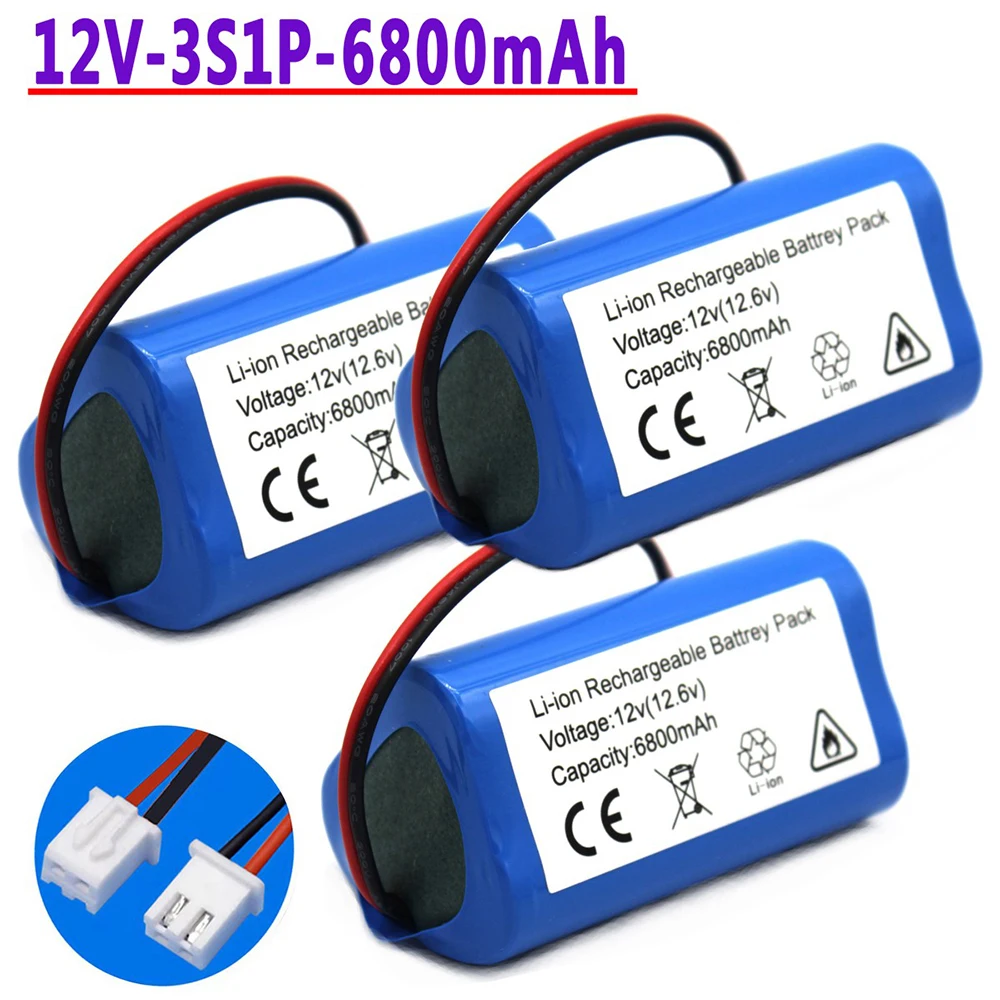 Nowy 12V 18650 akumulator litowy 3 s1p 6800mAh wbudowany BMS do głośnika Bluetooth latarka. GPS grescia GPS