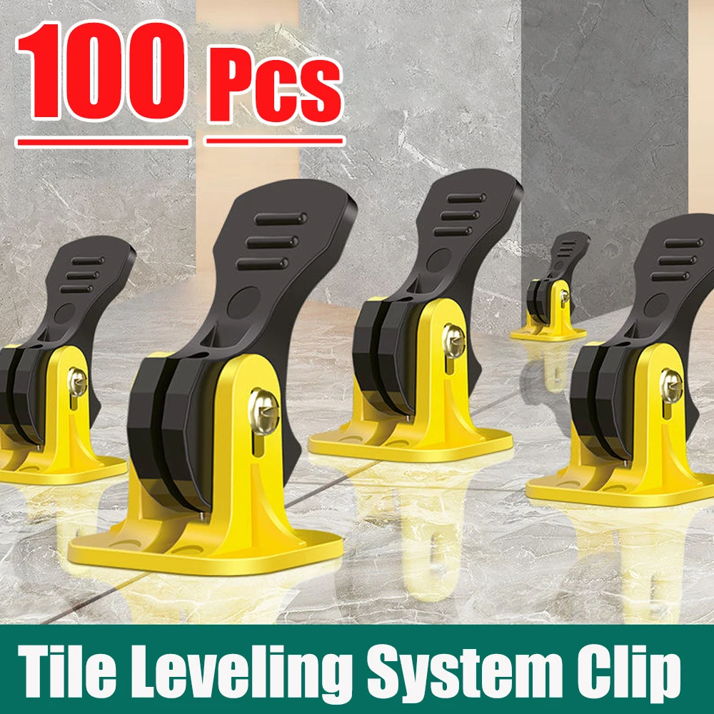 50/100Pcs Floor Tile Leveling System Clips Construction Tools Tile Leveler Adjuster Locator Spacers Set for Porcelain Tile Wall