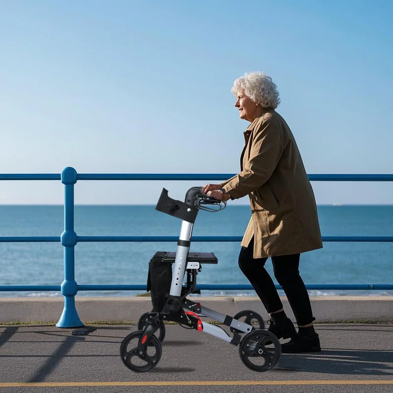 

Walkers for The Elderly Rehabilitation Walking Anti-Fall Folding Walking Rollator Carts with Arm Support Walker for Seniors