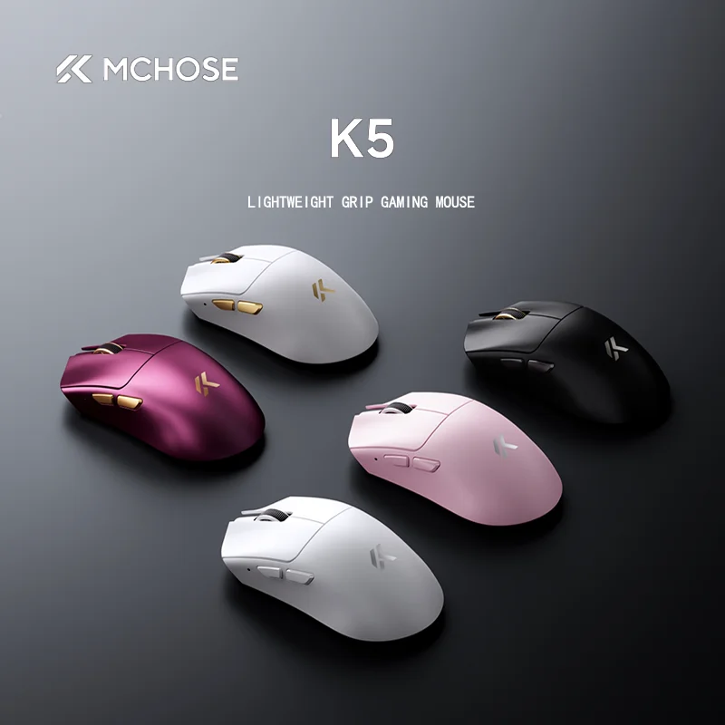 MCHOSE K5 Pro/Ultra Tri-Mode Wireless Bluetooth Paw 3395 Ti Gaming And Office Lightweight Mouse For Small To Medium Hands
