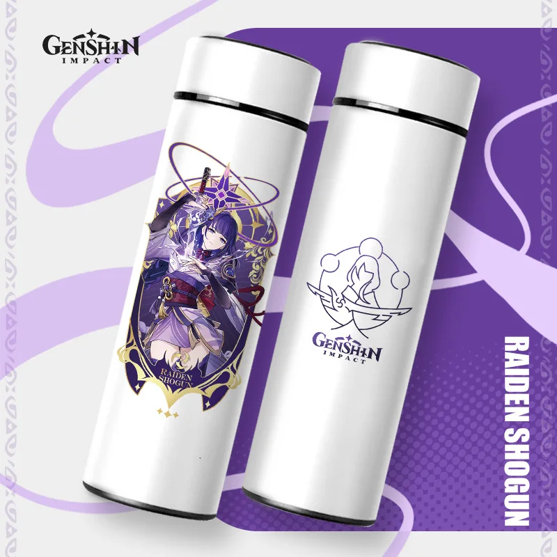 Genshin Impact Thermos bottiglie d\'acqua Beelzebul Klee bottiglie isolate Display della temperatura boccetta sottovuoto animazioni di regali Anime