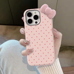 Case For Vivo Y18 Y03 Y16 Y21 Y100 Y17 Y36 Y17s Y11 Y51 Y22 Y28 Y20 Y27 Y16s Y15 Y15s Y12 Cute 3D Doll Point Dot Bow Soft Cover
