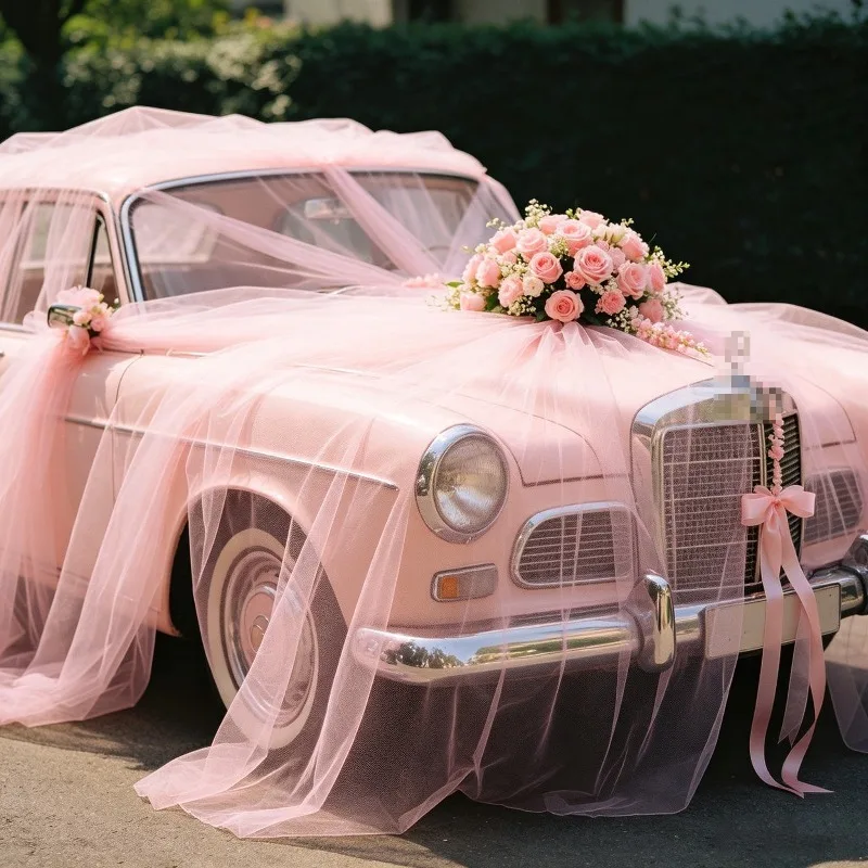 Voilage de plafond en tulle rose clair transparent, rideau en maille pour mariage, fiançailles, fête d'anniversaire, scène, table, arche de ballons