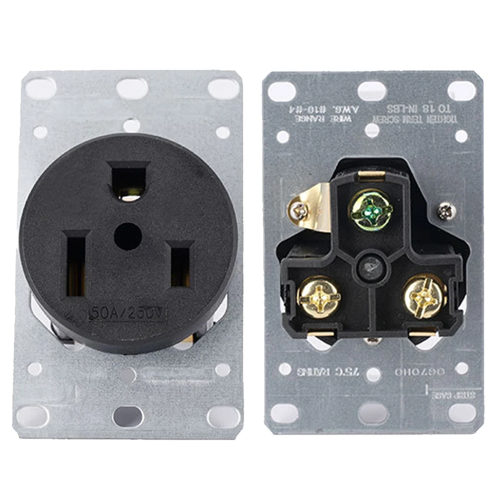 1 sztuk ameryka 50A Nema L6-50P L6-50R US trójbiegunowa wtyczka przemysłowa 3Pin moc złącze przewodów elektrycznych magnetyczne gniazdo zasilania czarny — zdjęcie produktu 4