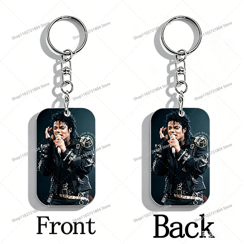 Michael Jackson Anime Car Keychain Accessories Fashion Cute Charms Pendant for Bag Funny Key Holder Backpack Decoration Gifts image 4