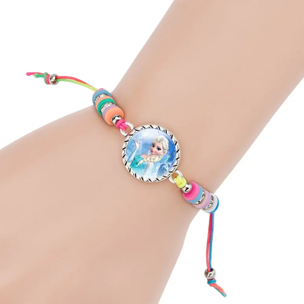 Frozen Elsa Anna Bracelet Minimally Colored Soft Ceramic Jewelry Cute Disney Girl Jewelry Bracelet Birthday Party Gifts