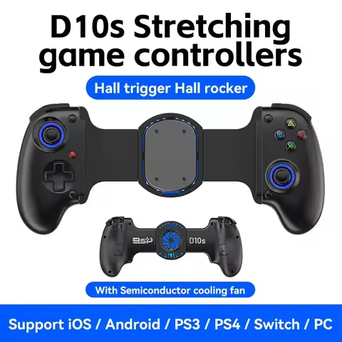 BSP-D10 D10S Stretching Cooling Game Controller For SWITCH/Android/Apple IOS Tablet /PS3/PS4 ForXBOX Gamepad Streaming