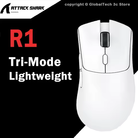 Attack Shark R1 Tri-Mode Wireless Gaming Mouse PAW3311 18000 DPI 59g Lightweight Bluetooth 2.4G Wired for PC/Laptop/Mac