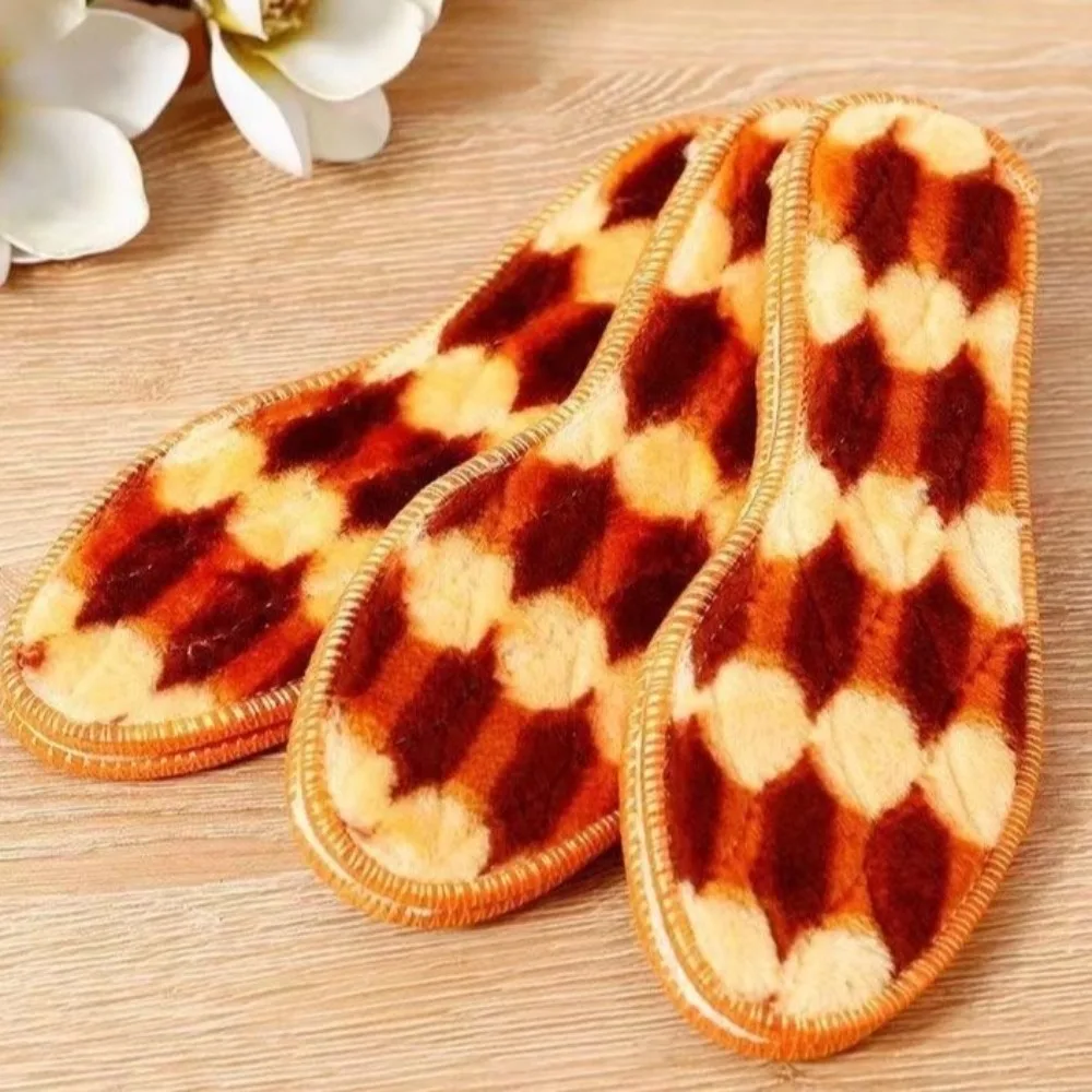 4 Pairs Felt Winter Warm Shoes Insole Breathable Plush Snow Boots Shoe Sole Sweat Absorbent Keep Warm Thermal Insole