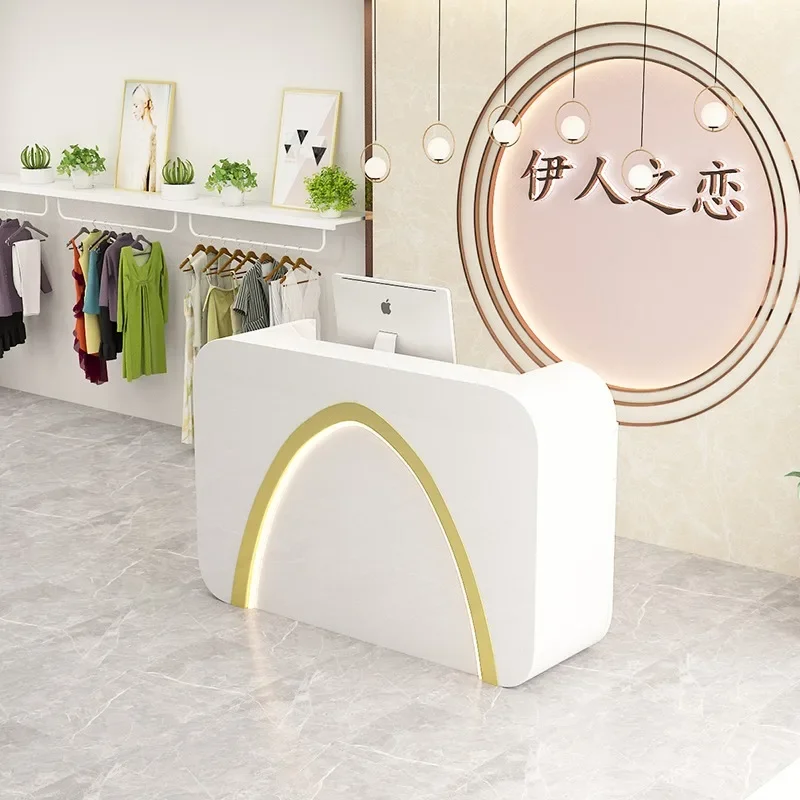 Customized Luxury Reception Desk Bar Counter Minimalist Modern Reception Desk Front Bancone Reception Commercial Furniture