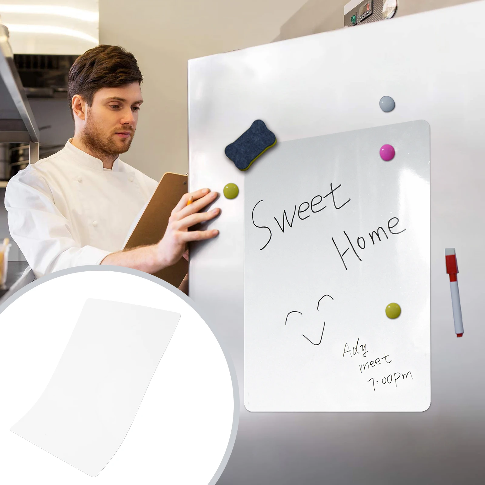 

1pc Magnetic Message Post Dry Erase Stickers for Fridge Whiteboard Self Adhesive Note Pads Reusable Writing Pads Home Office