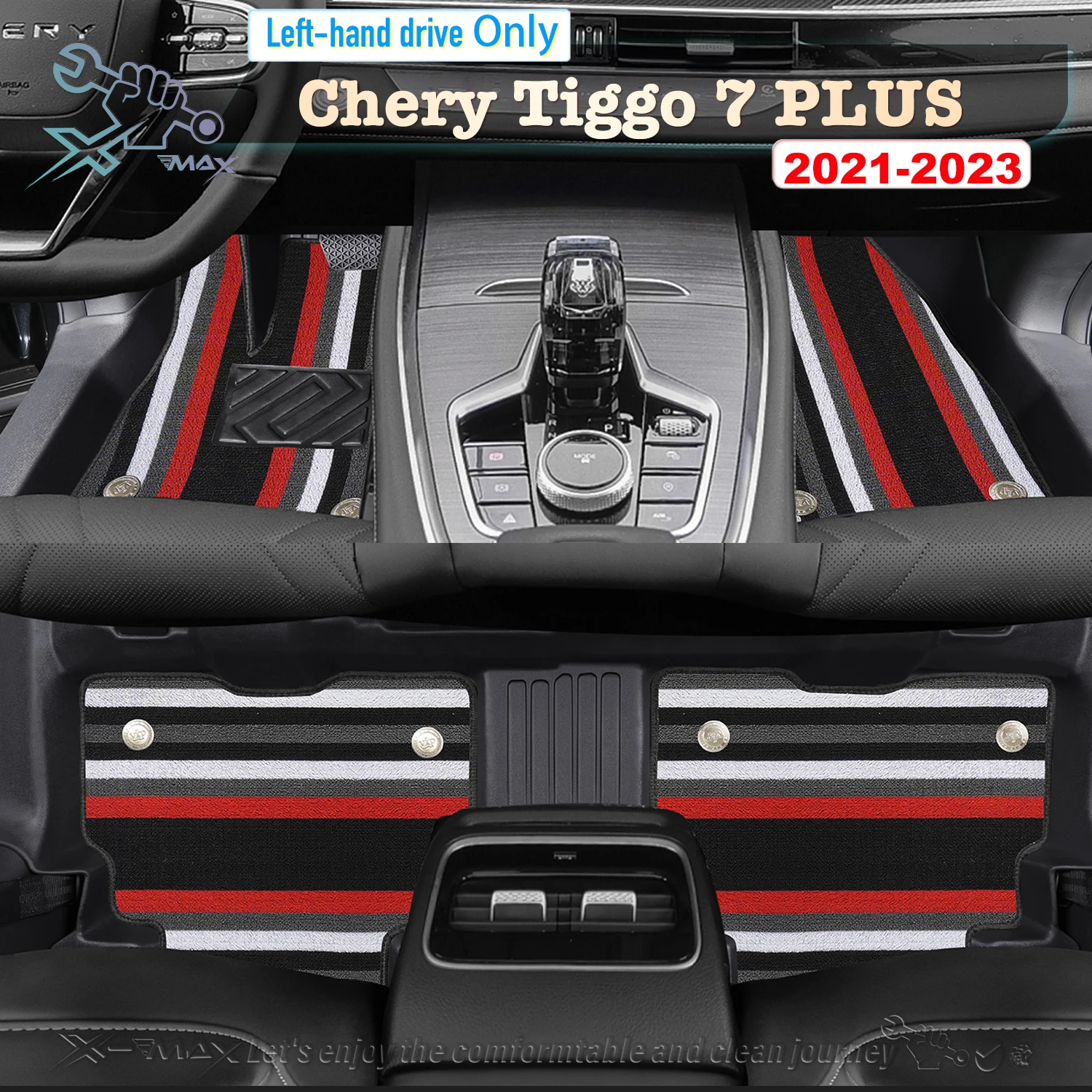 

Left-hand Drive Car Floor Mat For Chery Tiggo 7 PLUS 2021-2023 Full Surround Foot Mat Automotive Floor Mat Floor Liner