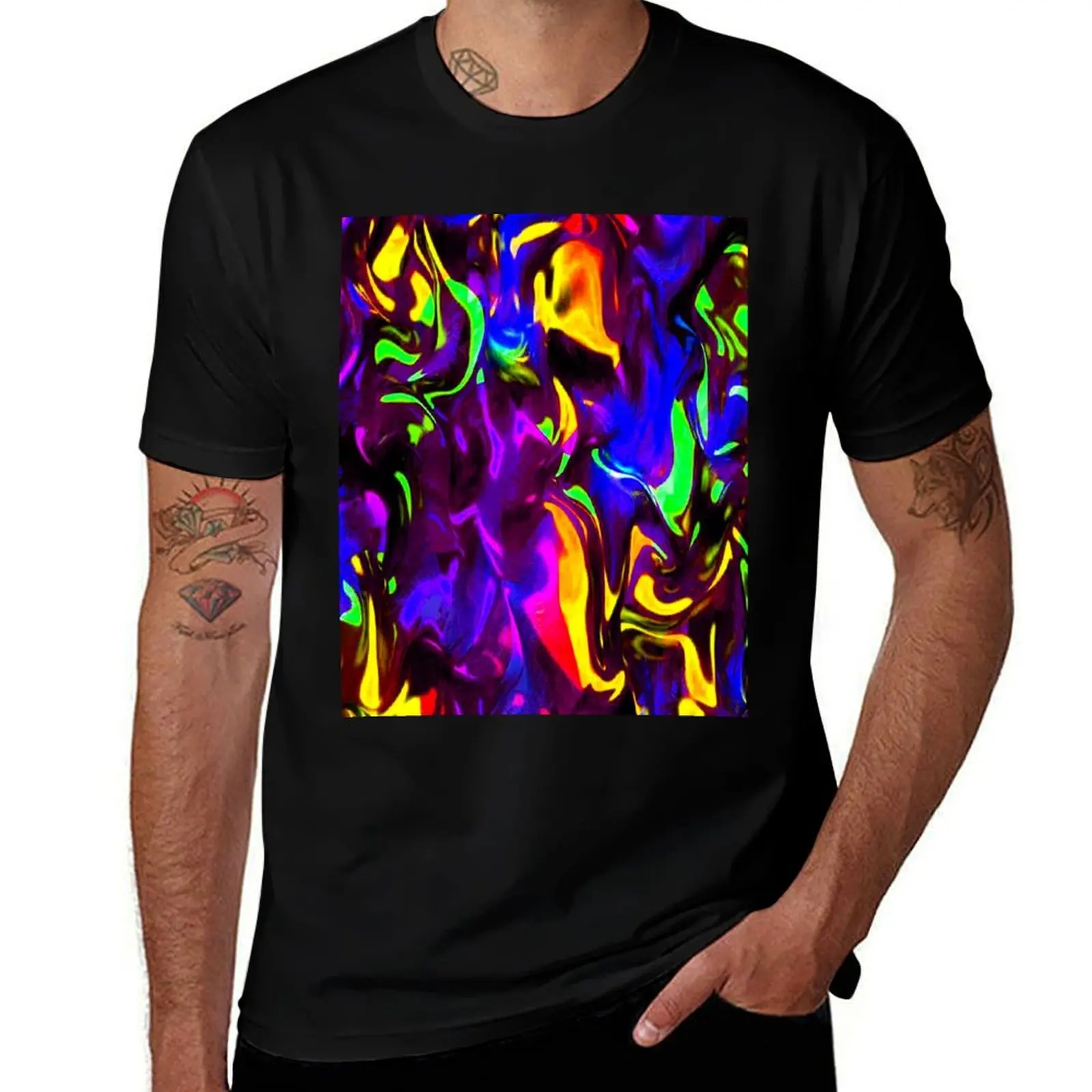 

Rave Rainbow of Glow Stick Fire T-Shirt plus size clothes kawaii clothes summer tops mens workout shirts