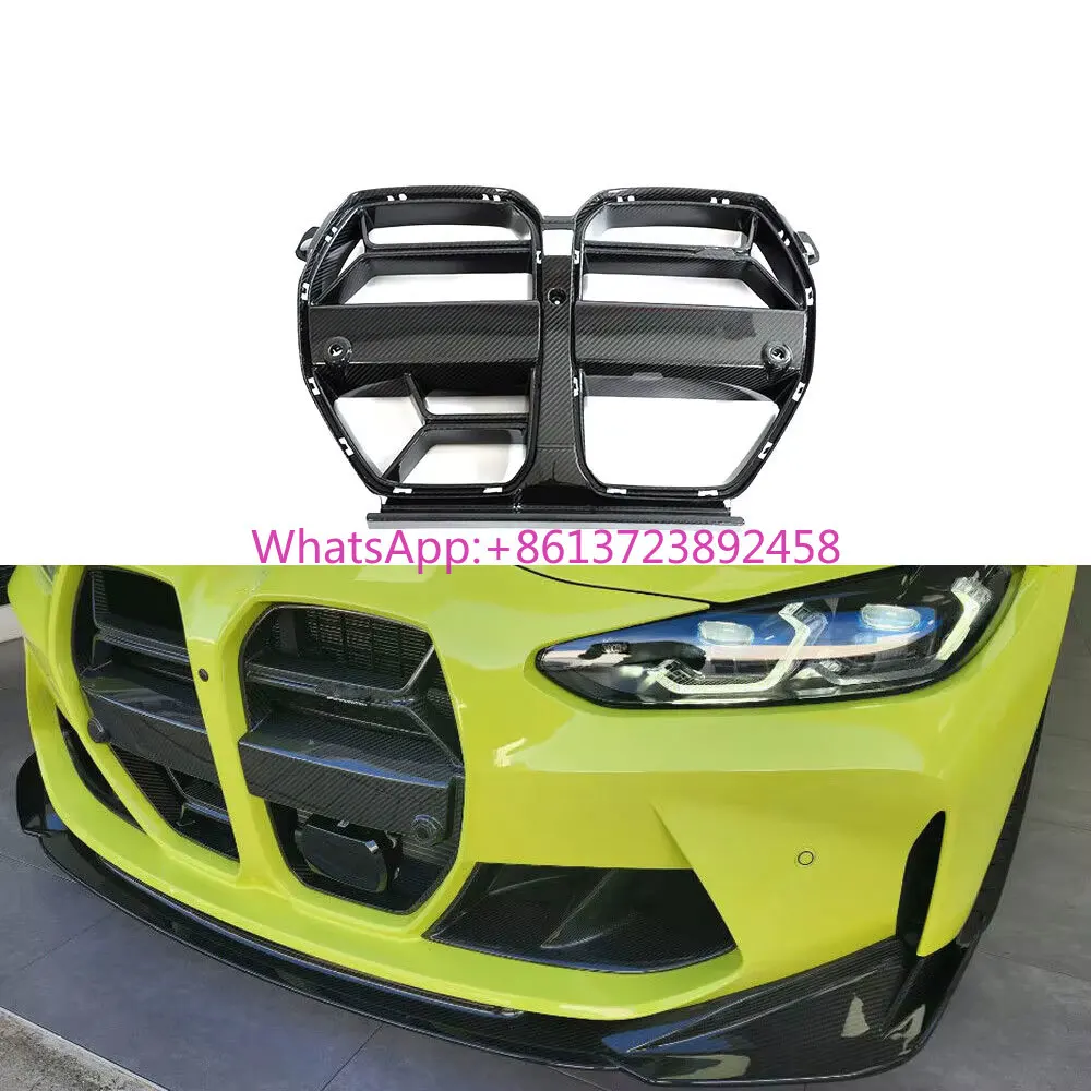 

Pre-preg Carbon Fiber M3 M4 Front Bumper Kidney Grill for BMW G80 M3 & G82 / G83 M4 2021-2022 With ACC