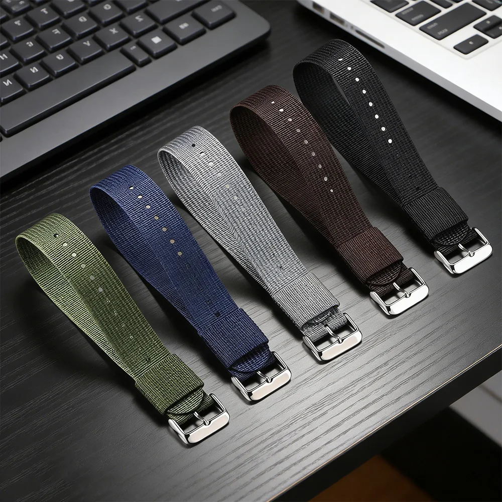 

Army Sports Breathable Nylon Watch Band 18mm 20mm 22mm Braided Nylon Strap for Seiko Men's Fabric Bracelets Wristbelt for Omega