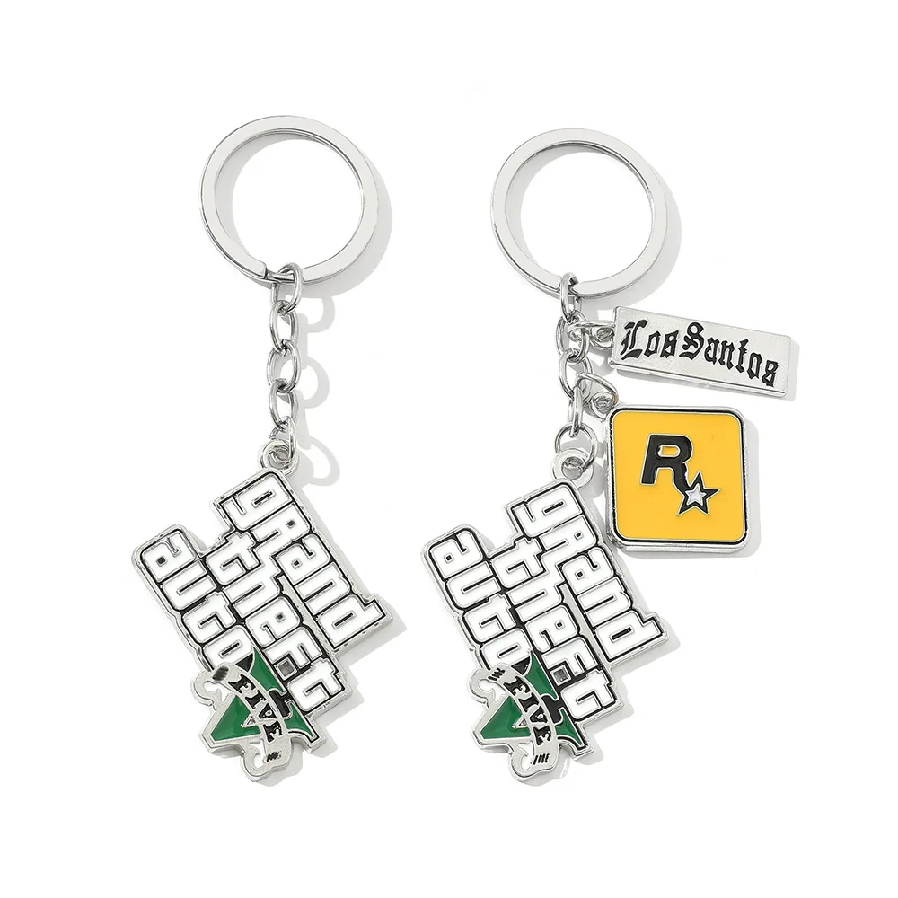 Game Grand Theft Auto 5 Keychain Men Fans Letter Key Chains PS4 GTA5 Keying Key Buckles Car bag llaveros Accessory