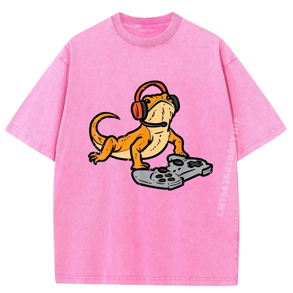

Bearded Dragon Video Gaming Funny Printing Christmas Luxury Designer Printed Mens Tees Tops Special Washed Short Sleeve T-shirts