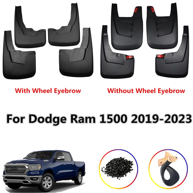 

New 4Pcs/Set Splash Guards Mud Flaps Mud Fender Mudguard Flares Flap Splash Mud Accessories For Dodge RAM 1500 2019-2022