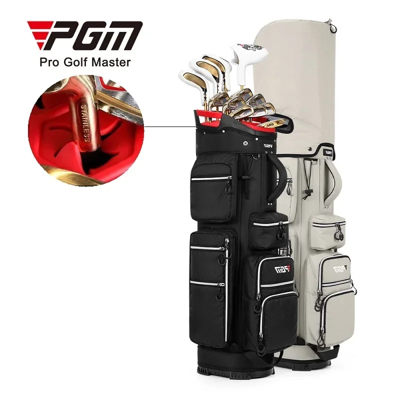 PGM Waterproof Golf Stand Bags Mens Women New Design Club Fixing Port Lightweight 14 Way Divider Sports Golf Cart Bag QB166